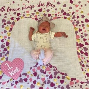 Angel Wings Milestone Blanket and Markers Butterfly Wings Baby